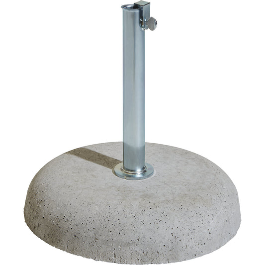 Parasol base, round, made of natural concrete, for pole Ø up to 38 mm.
