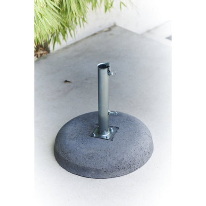 Parasol base, round, made of natural concrete, for pole Ø up to 38 mm.