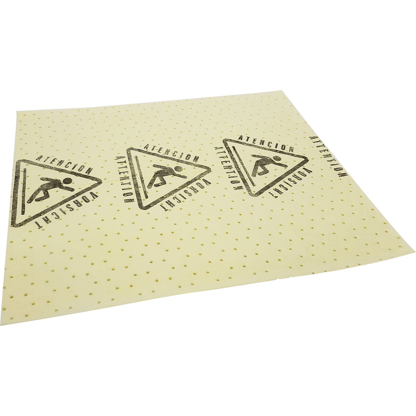 BASIC absorbent sheeting, sheets with warning imprint, for chemicals, 500 x 400 mm, pack of 20.