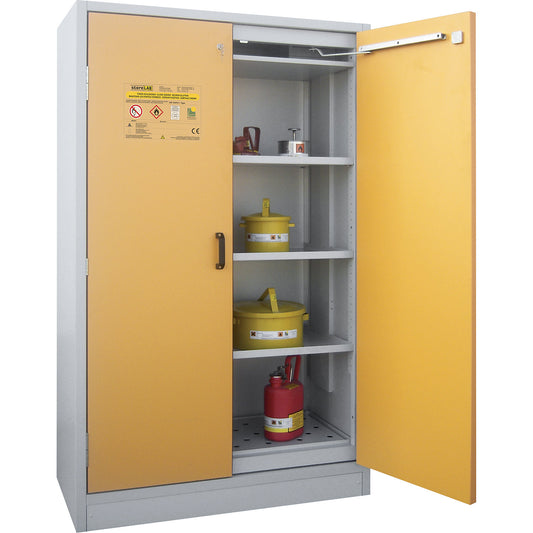 Fire resistant hazardous goods storage cupboard type 30, 2 doors, HxWxD 1935 x 1195 x 595 mm.