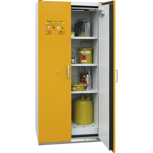 Fire resistant hazardous goods storage cupboard type 90, 2 doors, HxWxD 1935 x 900 x 598 mm.