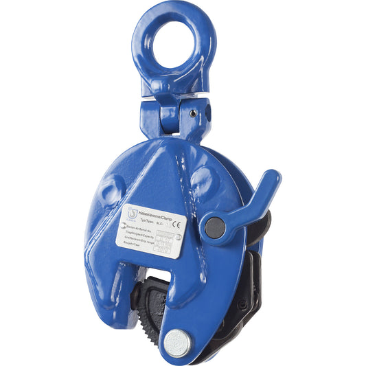 SLC lifting clamp, gripping range 0 - 15 mm, max. load 500 kg.