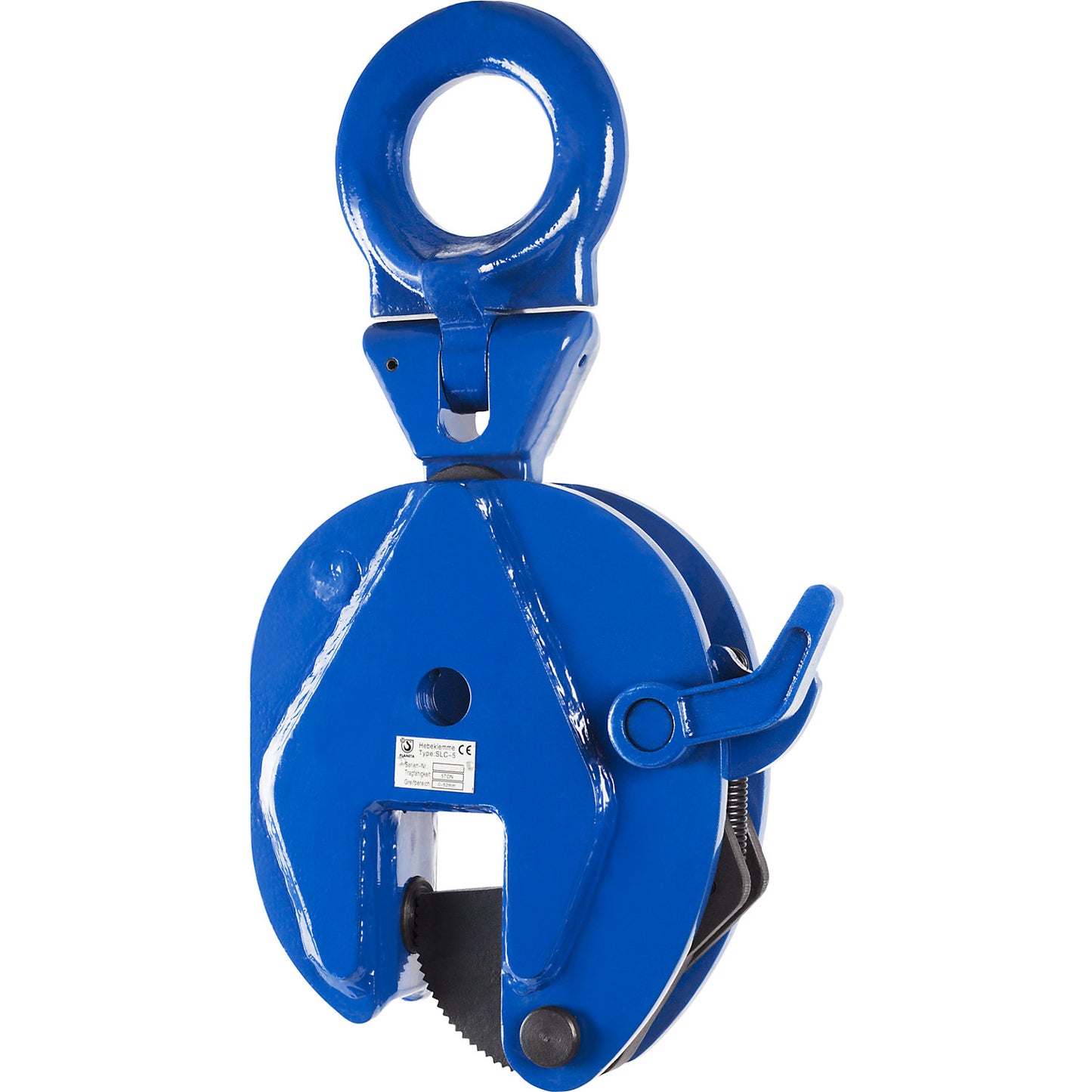 SLC lifting clamp, gripping range 0 - 52 mm, max. load 5000 kg.