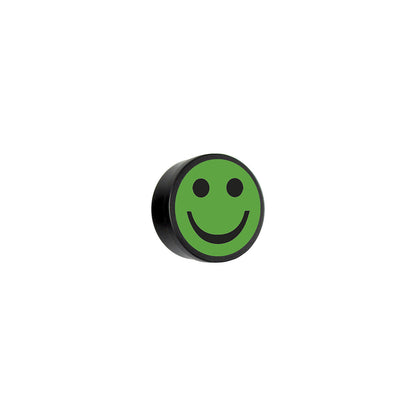 FACE round magnet, Ø 35 mm, pack of 10, friendly face, green.