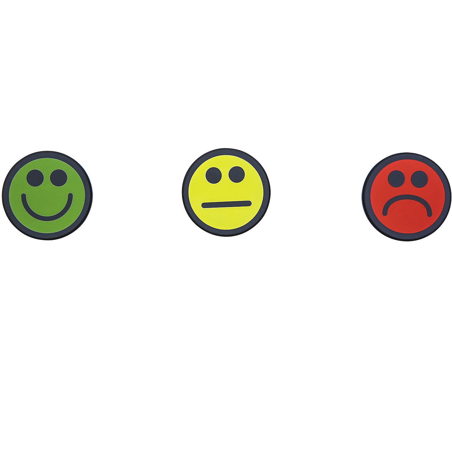 FACE round magnet, Ø 35 mm, pack of 10, friendly face, green.