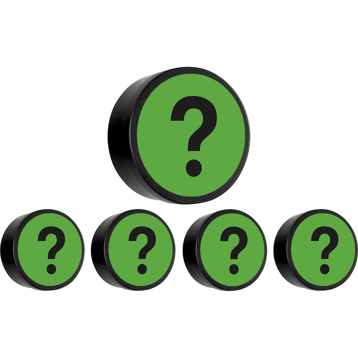 QUESTION round magnet, Ø 35 mm, pack of 10, green.