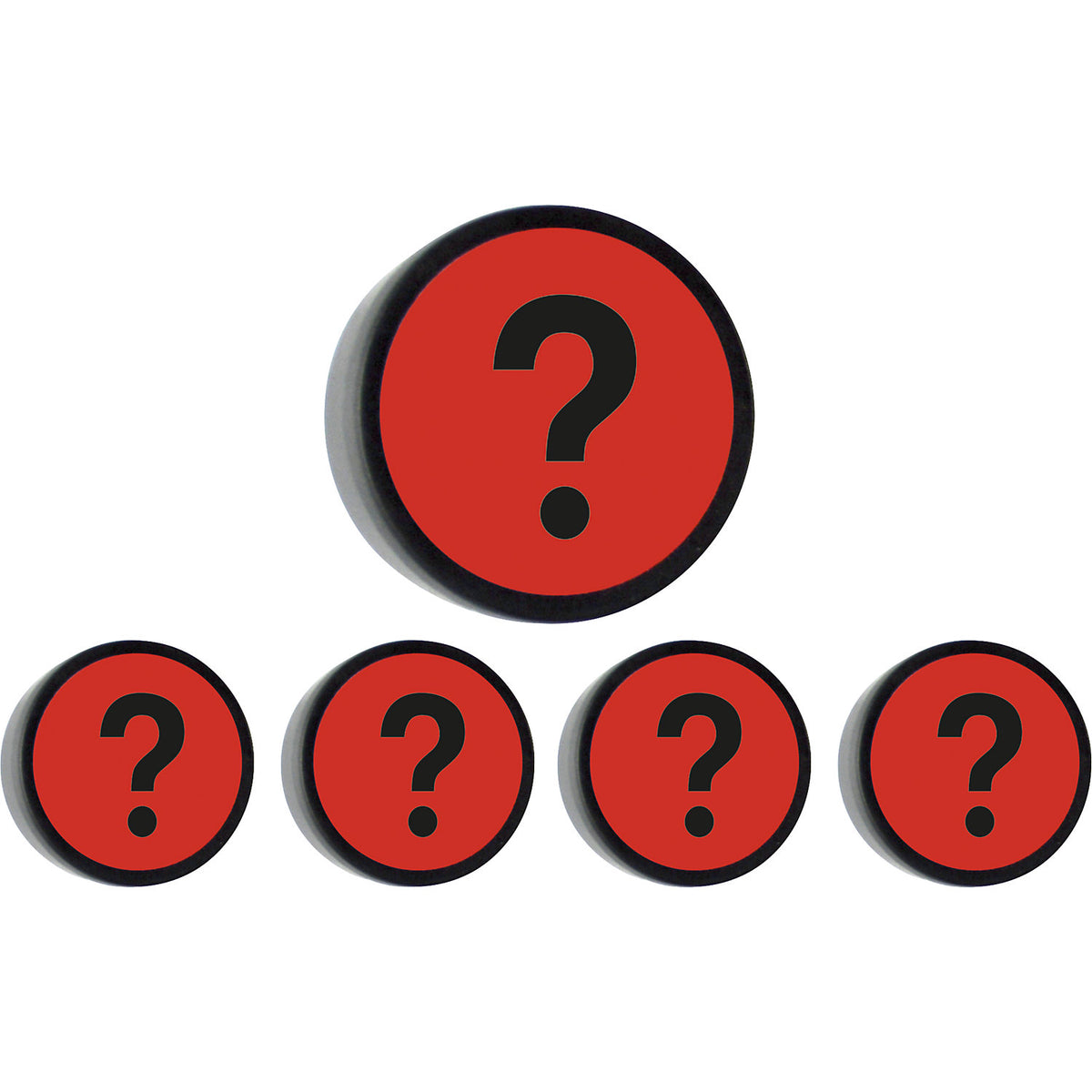 QUESTION round magnet, Ø 35 mm, pack of 10, red.