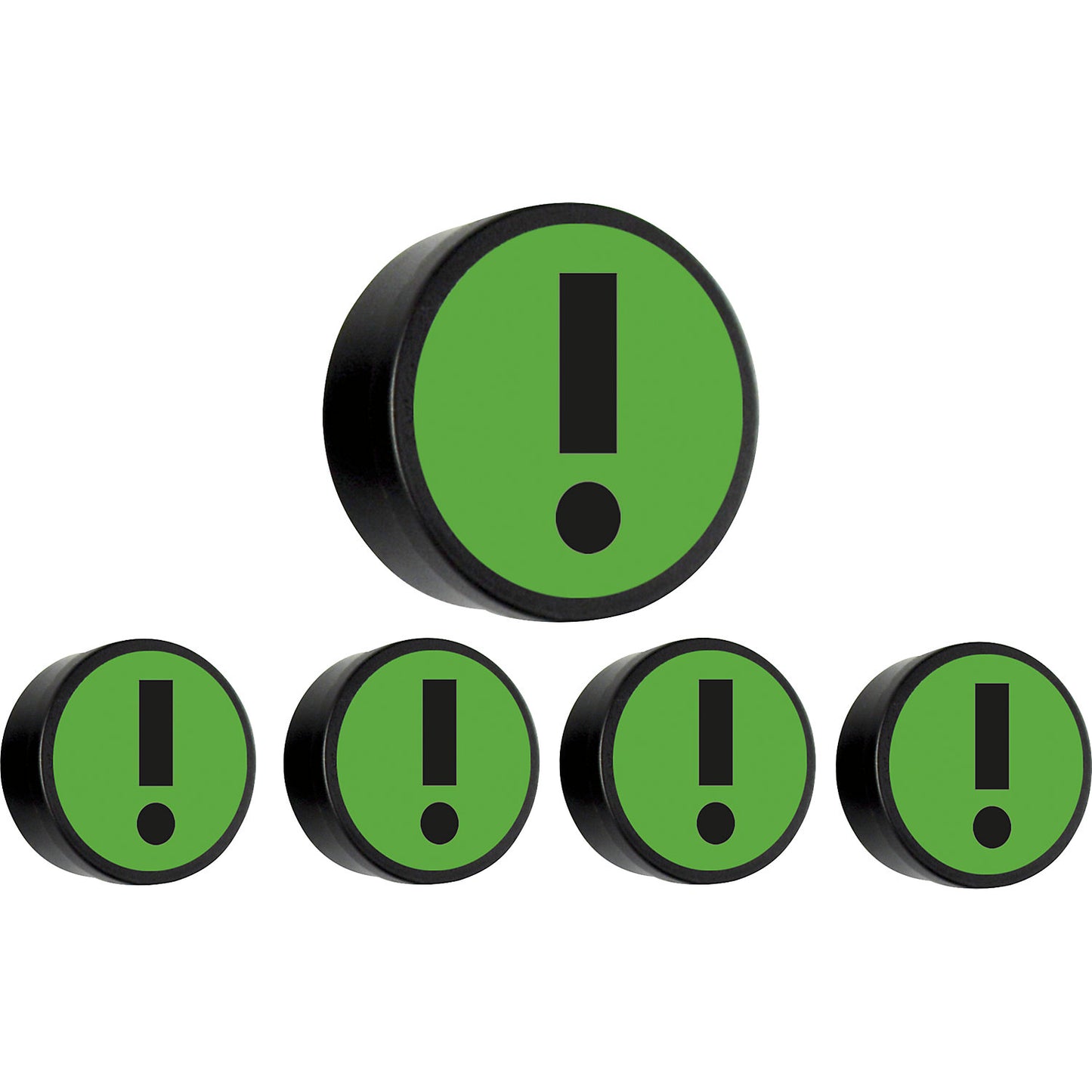 ATTENTION round magnet, Ø 35 mm, pack of 10, green.