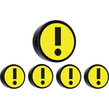 ATTENTION round magnet, Ø 35 mm, pack of 10, yellow.