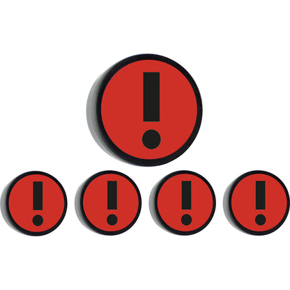 ATTENTION round magnet, Ø 35 mm, pack of 10, red.