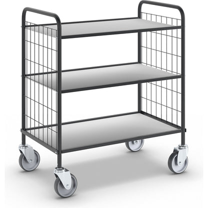 Office shelf truck, LxWxH 830 x 510 x 935 mm, 3 shelves.