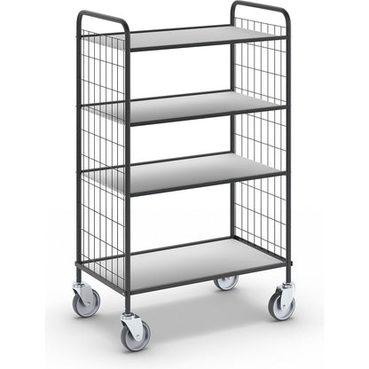 Office shelf truck, LxWxH 830 x 510 x 1325 mm, 4 shelves.
