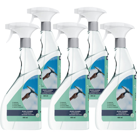 Glass cleaner, premium, capacity 0.48 l, pack of 5, pH value 8.5 - 9.0.