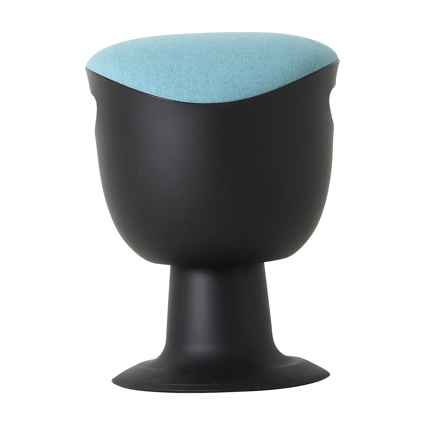 Flexible stool, height adjustable 465 - 585 mm, upholstered seat, turquoise cover.