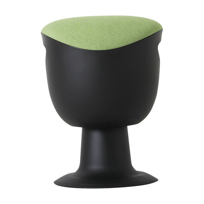 Flexible stool, height adjustable 465 - 585 mm, upholstered seat, green cover.