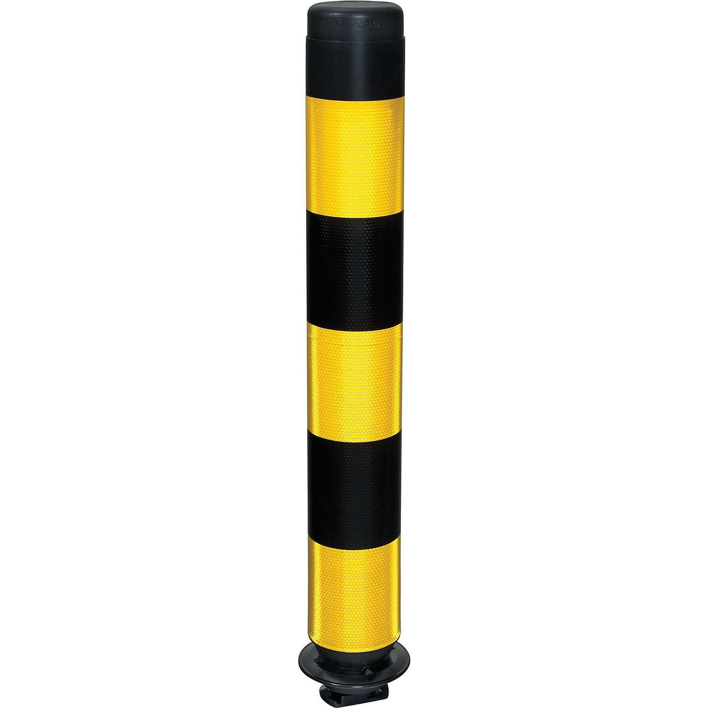 FlexPin barrier post, height 760 mm, yellow / black reflective.