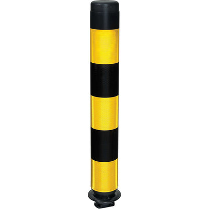 FlexPin barrier post, height 760 mm, yellow / black reflective.