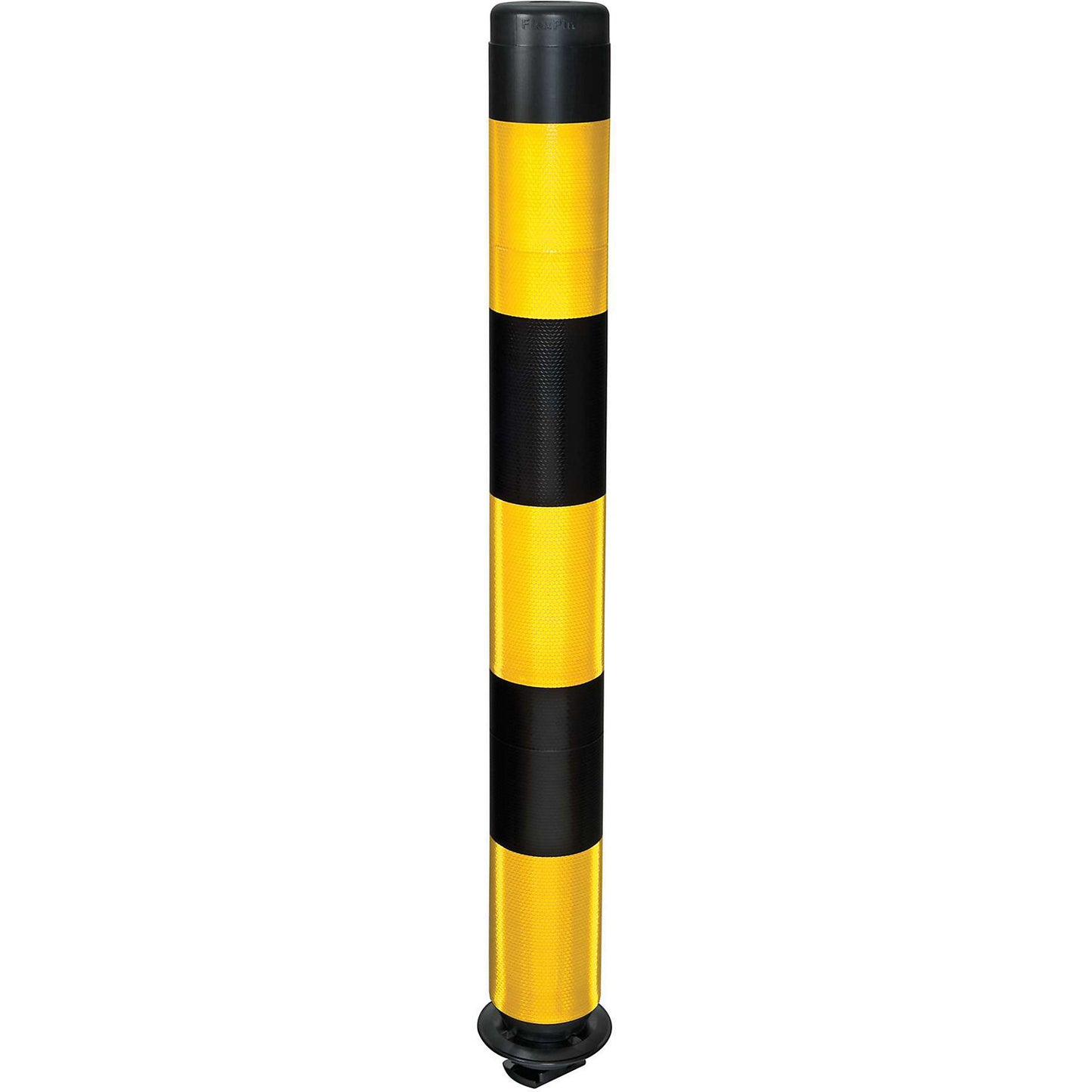 FlexPin barrier post, height 1000 mm, yellow / black reflective.