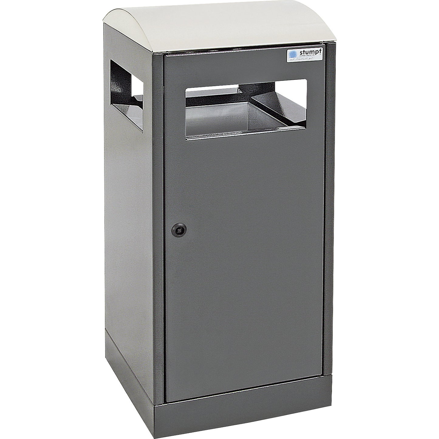 Waste collector for outdoor areas, capacity 40 l, WxHxD 350 x 815 x 350 mm, charcoal.