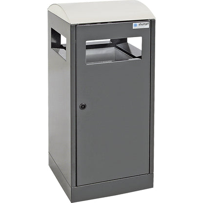 Waste collector for outdoor areas, capacity 40 l, WxHxD 350 x 815 x 350 mm, charcoal.