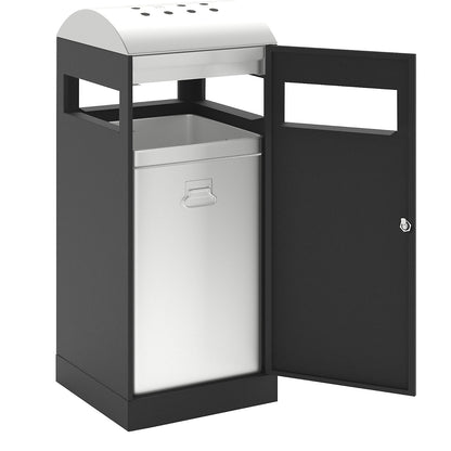 Waste collector with ashtray, capacity 90 l, charcoal.