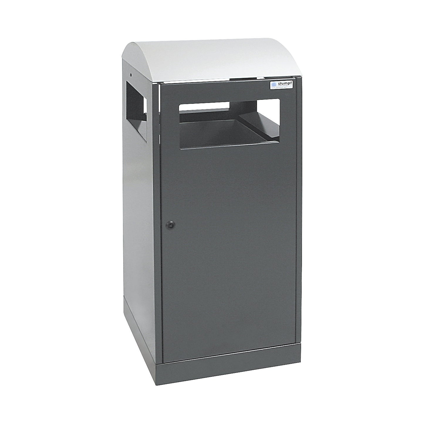 Waste collector for outdoor areas, capacity 90 l, WxHxD 450 x 1060 x 450 mm, charcoal.