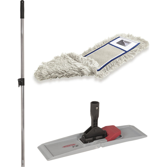 V-WING Classic mop set, width 400 mm, with telescopic handle.