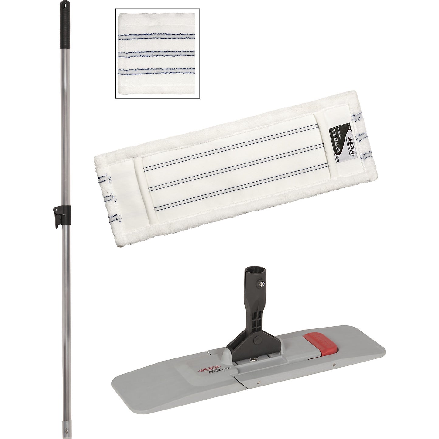 MAGIC CLICK Premium mop set, width 400 mm, with telescopic handle.