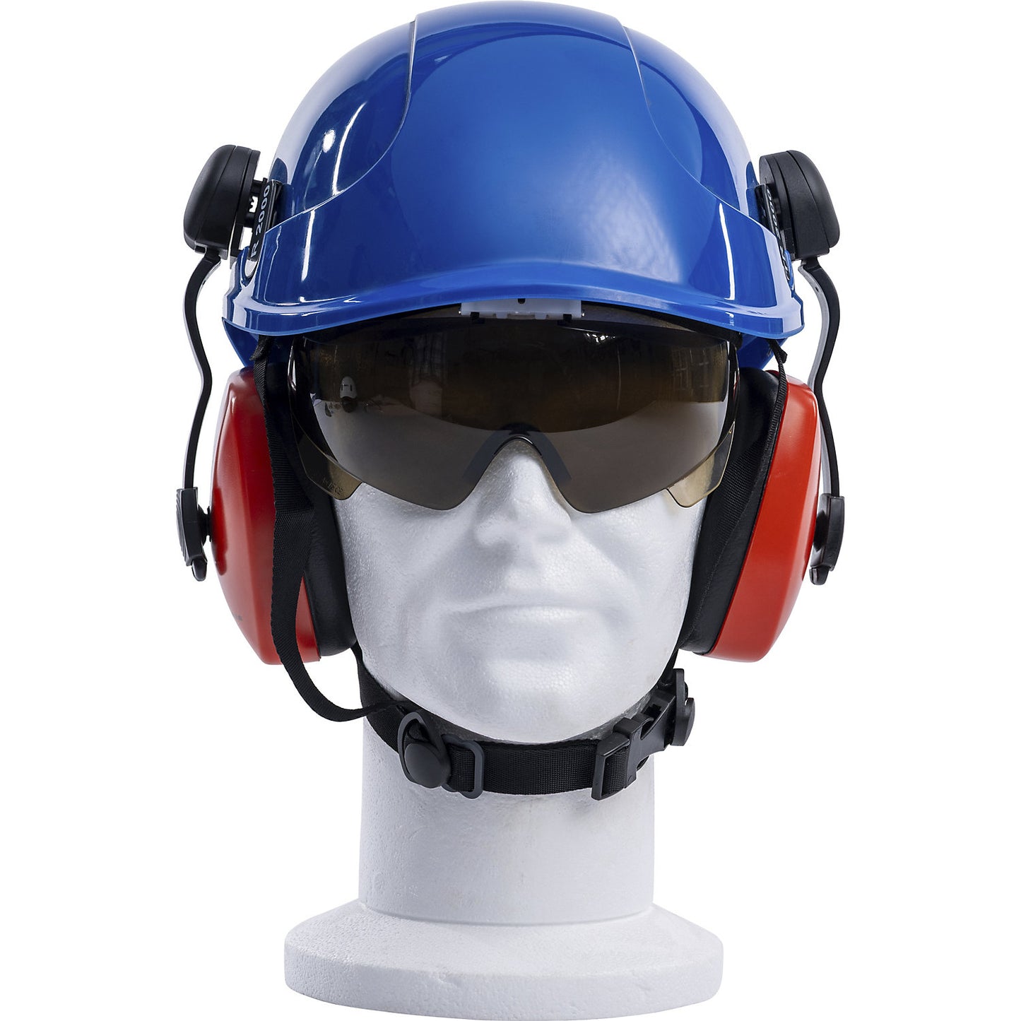 TR 2000 safety helmet, 4-point chin strap, blue.