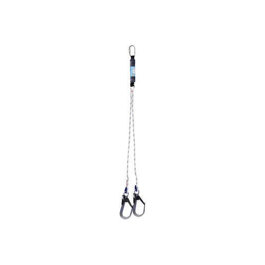 LDAD energy absorbing lanyard, two fall, 1 snap hook, 150 kg.