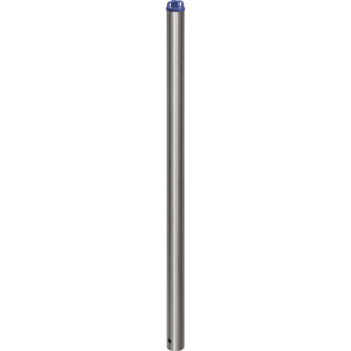Stainless steel barrier post, with chain head, for concreting in with ground sleeve, Ø 60 mm.