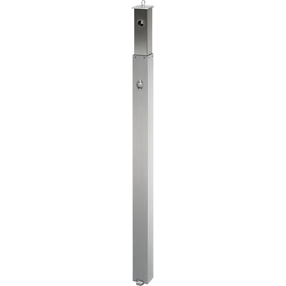 Stainless steel barrier post, drive over head, for concreting in, triangle lock.
