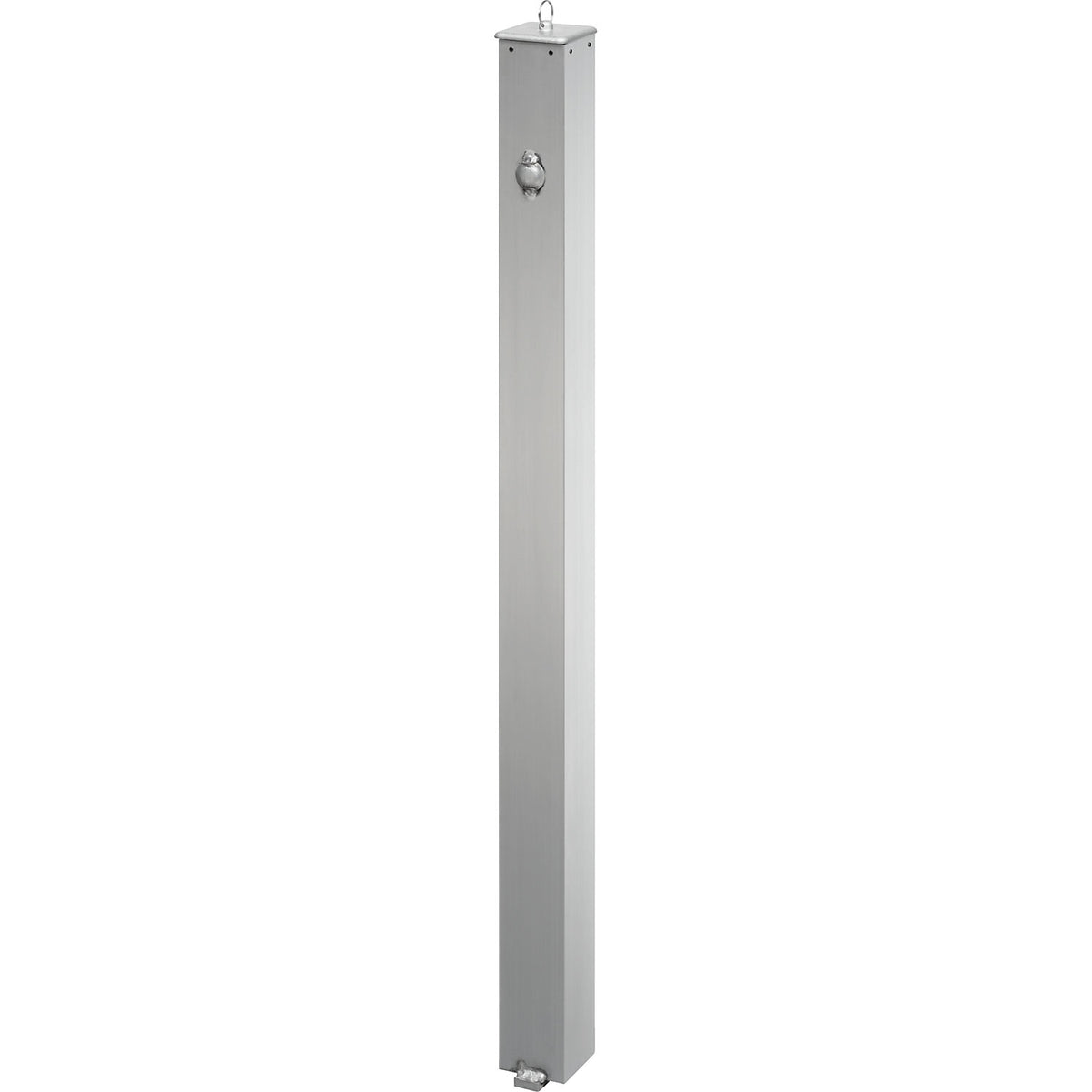 Stainless steel barrier post, drive over head, for concreting in, triangle lock.