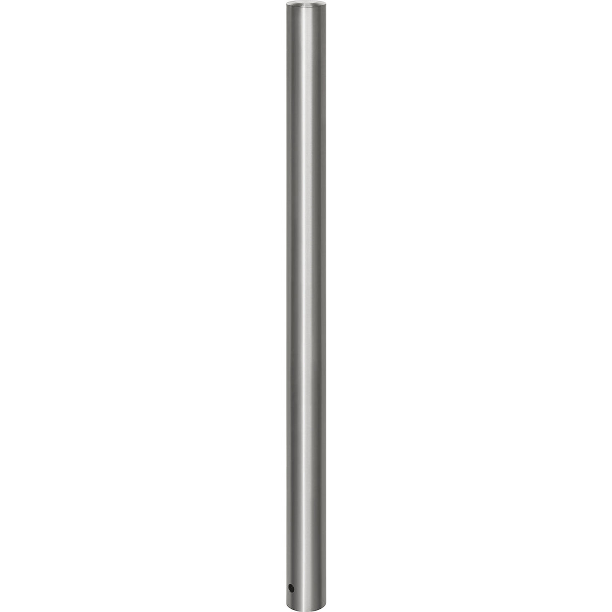 Stainless steel barrier post, with flat head, ground sleeve for concreting in, Ø 76 mm.