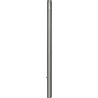 Stainless steel barrier post, with end cap, ground sleeve for concreting in, Ø 60 mm, profile cylinder.