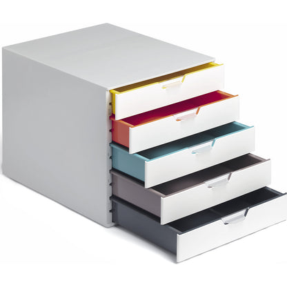 VARICOLOR® drawer box, HxWxD 292 x 280 x 356 mm, 5 drawers, white.