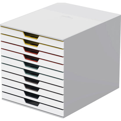 VARICOLOR® drawer box, HxWxD 292 x 280 x 356 mm, 10 drawers, white.