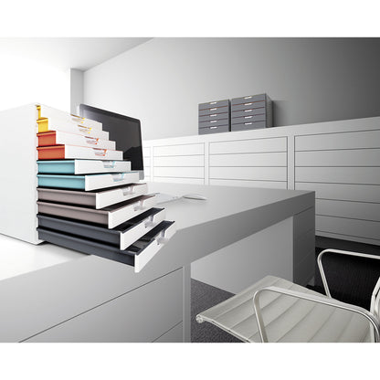 VARICOLOR® drawer box, HxWxD 292 x 280 x 356 mm, 10 drawers, white.