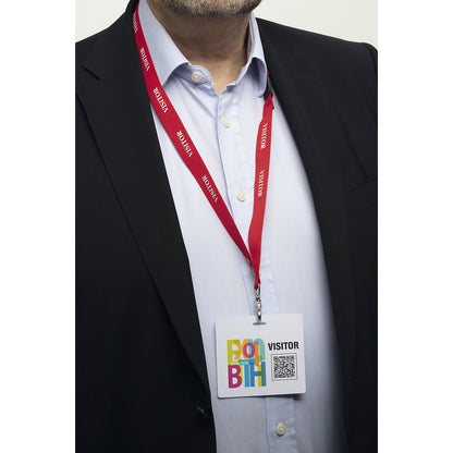 VISITOR BADGE name badge, on A4 sheet, pack of 100, HxW 97 x 86 mm, white.