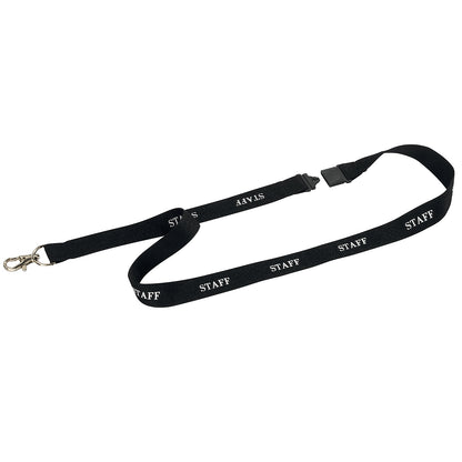 STAFF fabric strap, with snap hook, pack of 20, black.