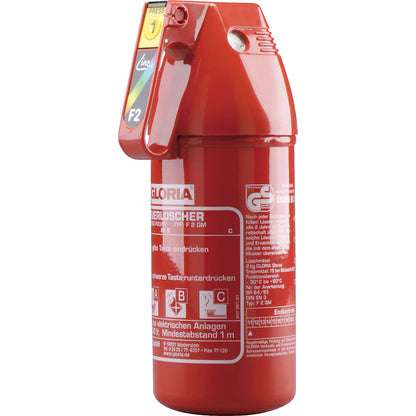 Compact powder fire extinguisher, capacity 2 kg, incl. pressure gauge, fire classes A+B+C.