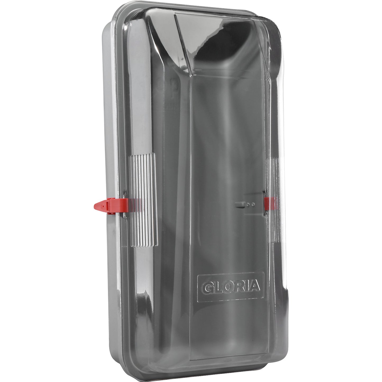 Protective plastic extinguisher cover, HxWxD 620 x 320 x 210 mm, for 6 kg fire extinguishers, crystal clear.
