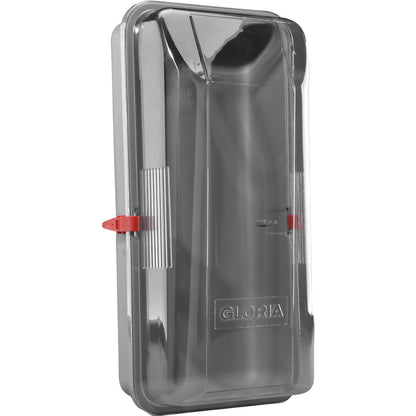 Protective plastic extinguisher cover, HxWxD 620 x 320 x 210 mm, for 6 kg fire extinguishers, crystal clear.
