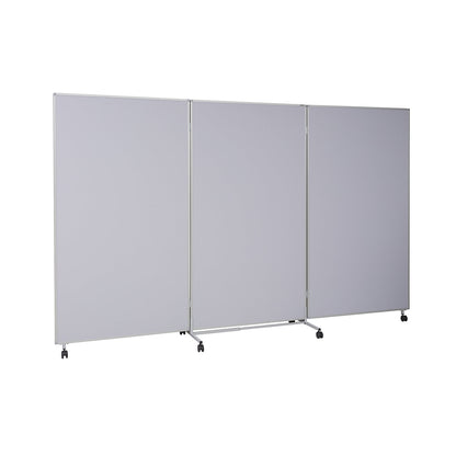 Presentation board, folding and mobile, HxWxD 1905 x 3040 x 500 mm, light grey.