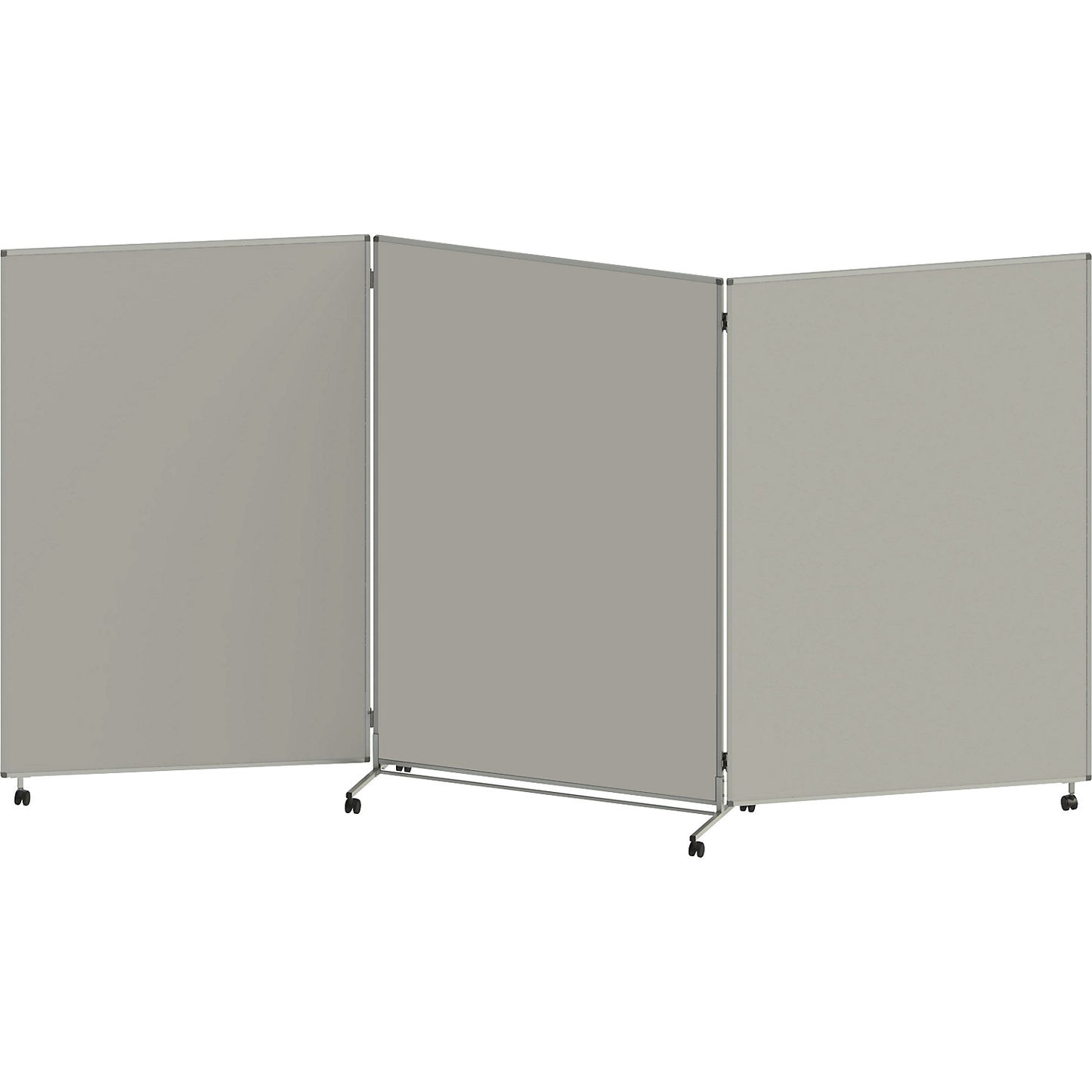 Presentation board, folding and mobile, HxWxD 1905 x 3640 x 500 mm, light grey.