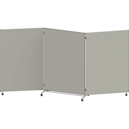 Presentation board, folding and mobile, HxWxD 1905 x 3640 x 500 mm, light grey.