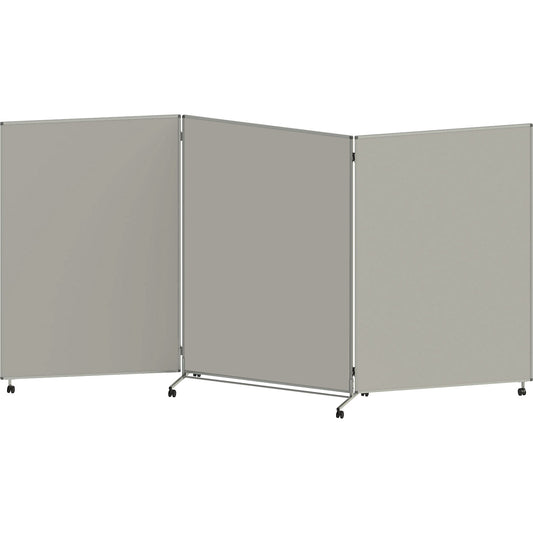 Presentation board, folding and mobile, HxWxD 1905 x 3640 x 500 mm, light grey.