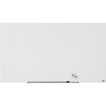 WIDESCREEN glass whiteboard, frameless, 57'' - WxH 1264 x 711 mm, blue.