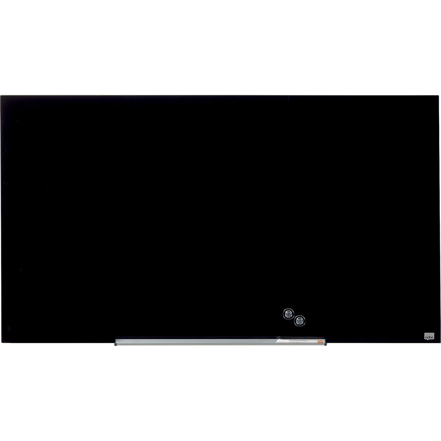 WIDESCREEN glass whiteboard, frameless, 57'' - WxH 1264 x 711 mm, black.