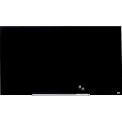 WIDESCREEN glass whiteboard, frameless, 57'' - WxH 1264 x 711 mm, black.